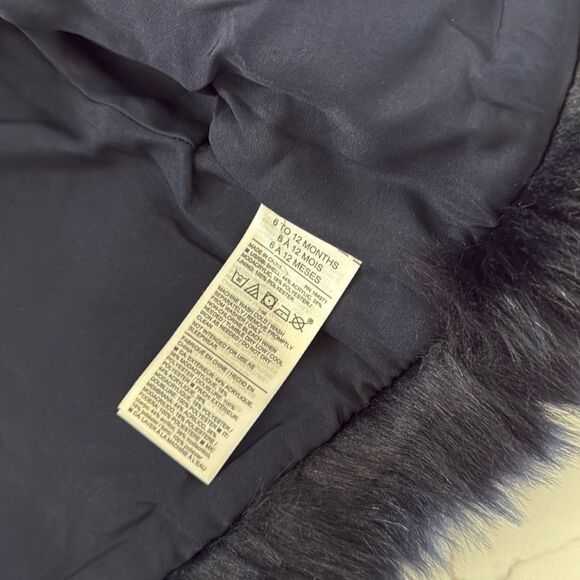 Janie and Jack The Festive Faux Fur Jacket in Dark Marine Size 6/12 Months - Picture 4 of 8